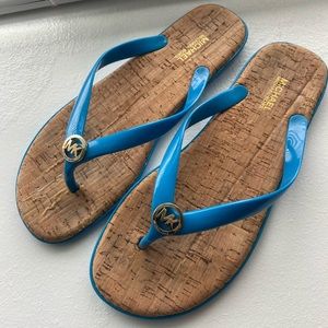 MICHAEL KORS Logo Cork Sandals. Size 8.